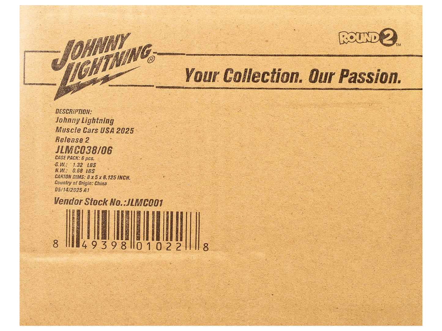 "Muscle Cars USA" 2025 Release 2 Set of 6 pieces 1/64 Diecast Model Cars by Johnny Lightning