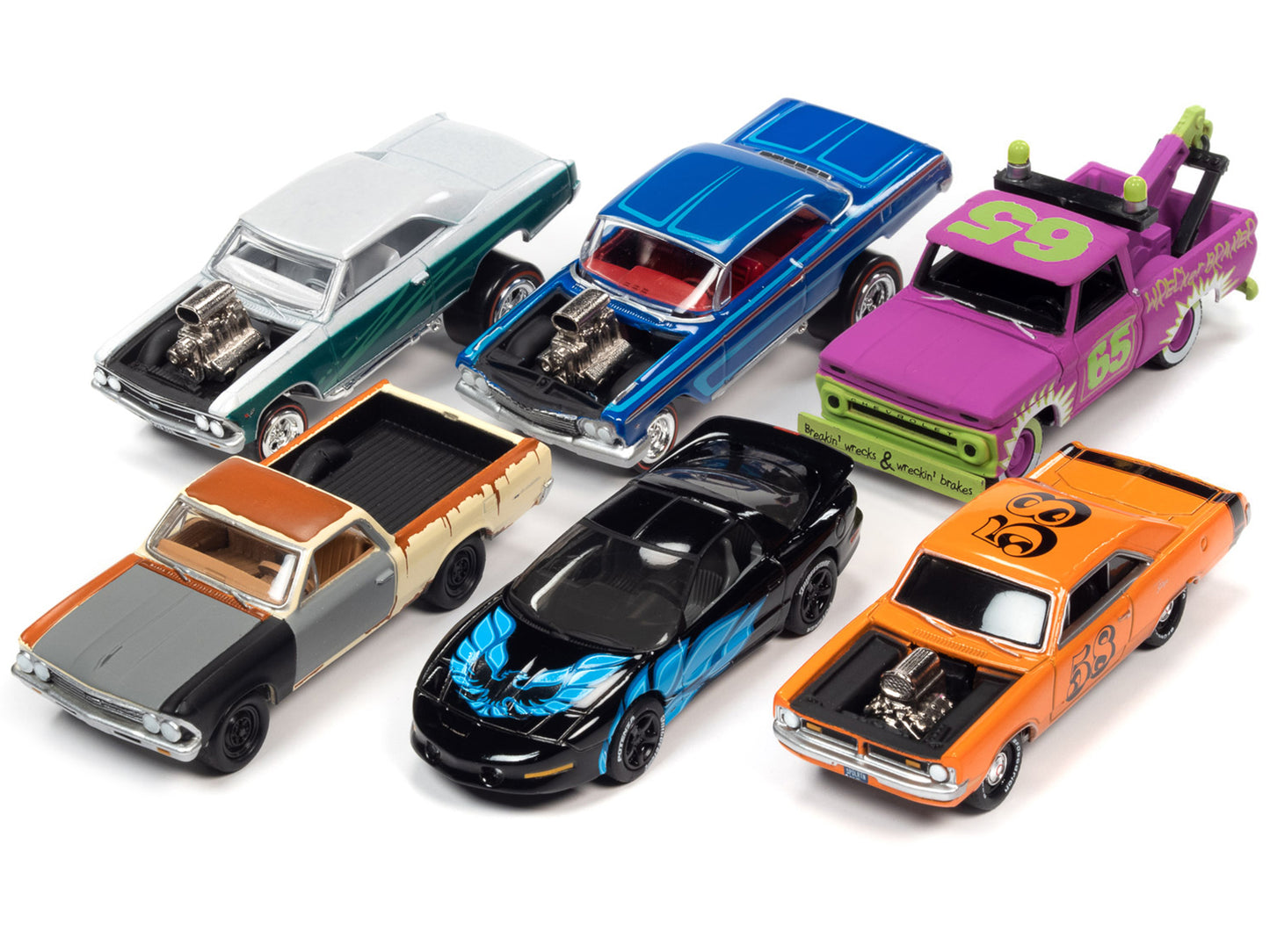 "Street Freaks" 2021 Set B of 6 Cars Release 4 1/64 Diecast Model Cars by Johnny Lightning-DiecastModeler.com