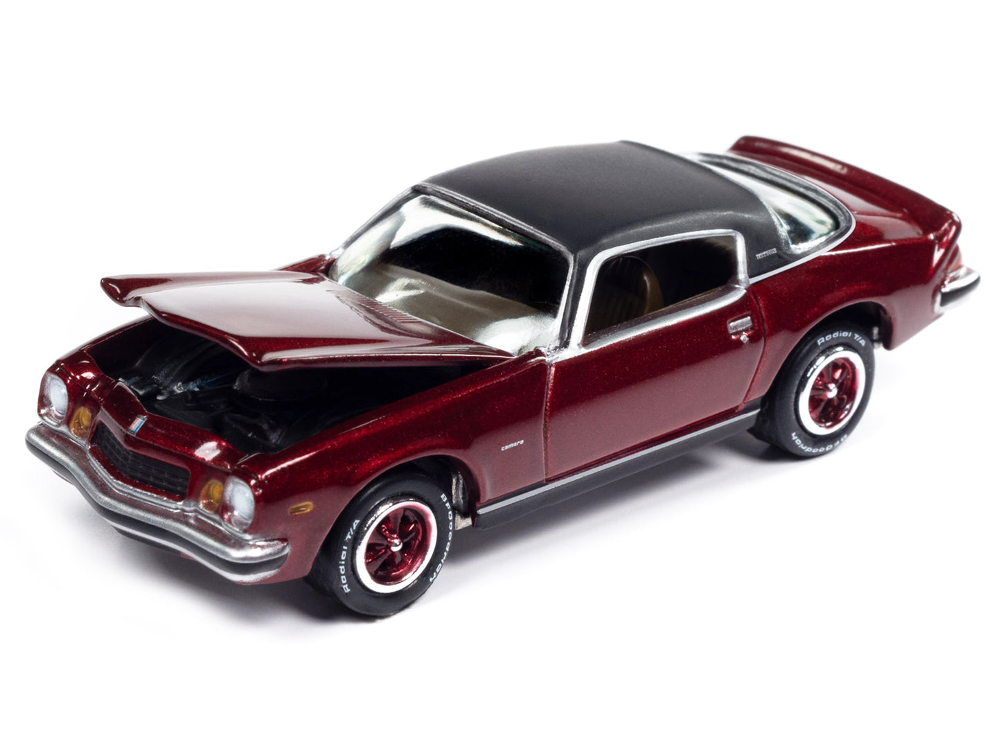 1975 Chevrolet Camaro LT Dark Red Metallic with Black Top "Classic Gold Collection" 1/64 Diecast Model Car by Johnny Lightning-DiecastModeler.com