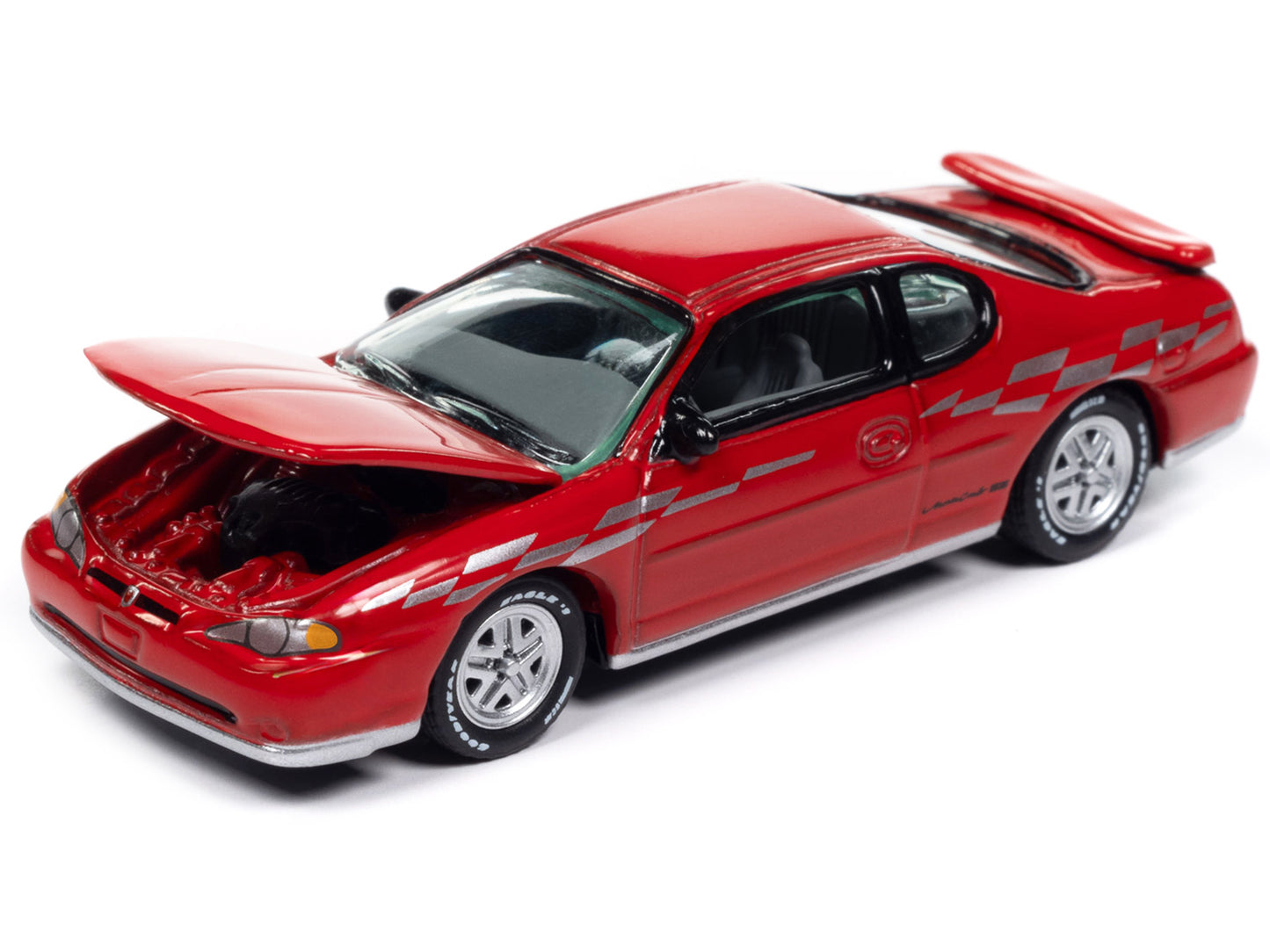 2000 Chevrolet Monte Carlo SS Torch Red with Silver Graphics "Classic Gold Collection" 1/64 Diecast Model Car by Johnny Lightning