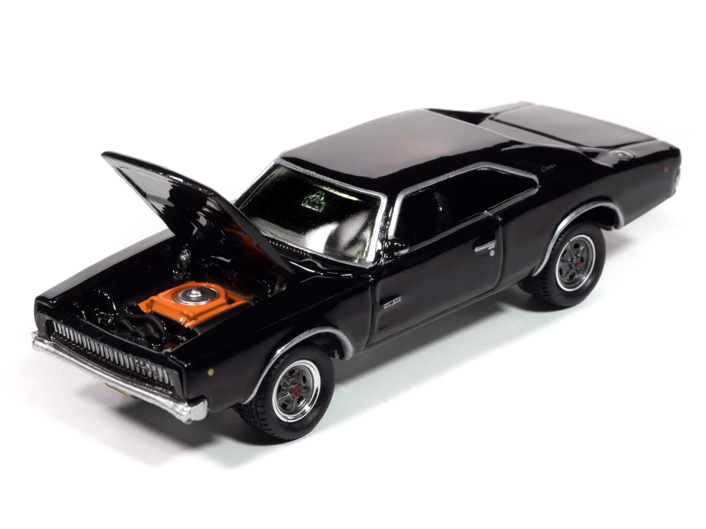1968 Dodge Charger R/T Black "John Wick" (2014) Movie "Pop Culture" 2025 Release 1 1/64 Diecast Model Car by Johnny Lightning