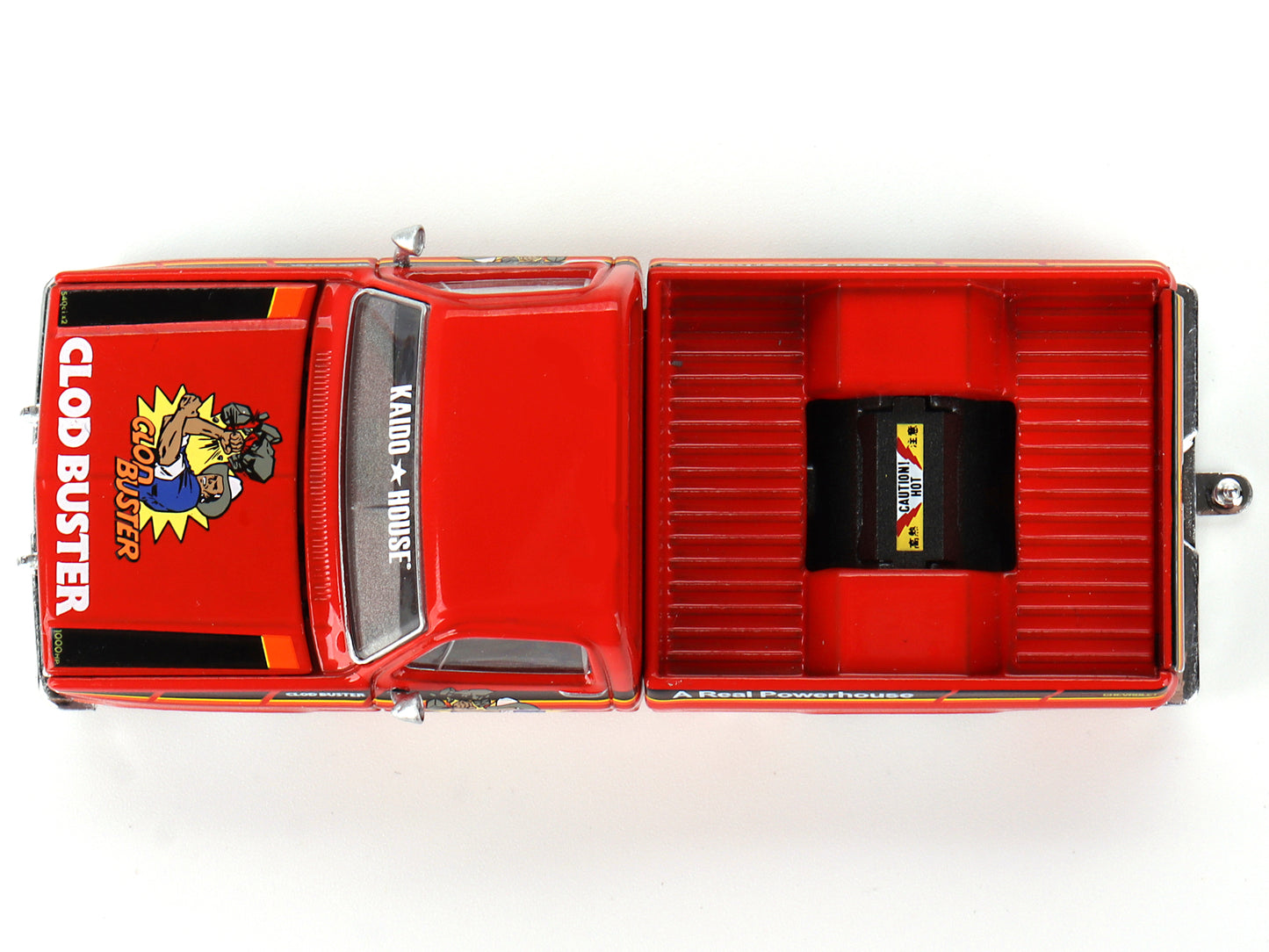 Chevrolet Silverado Pickup Truck "Clod Buster" Orange with Black Stripes (Designed by Jun Imai) "Tamiya x Kaido House" Special 1/64 Diecast Model Car by Mini GT-DiecastModeler.com