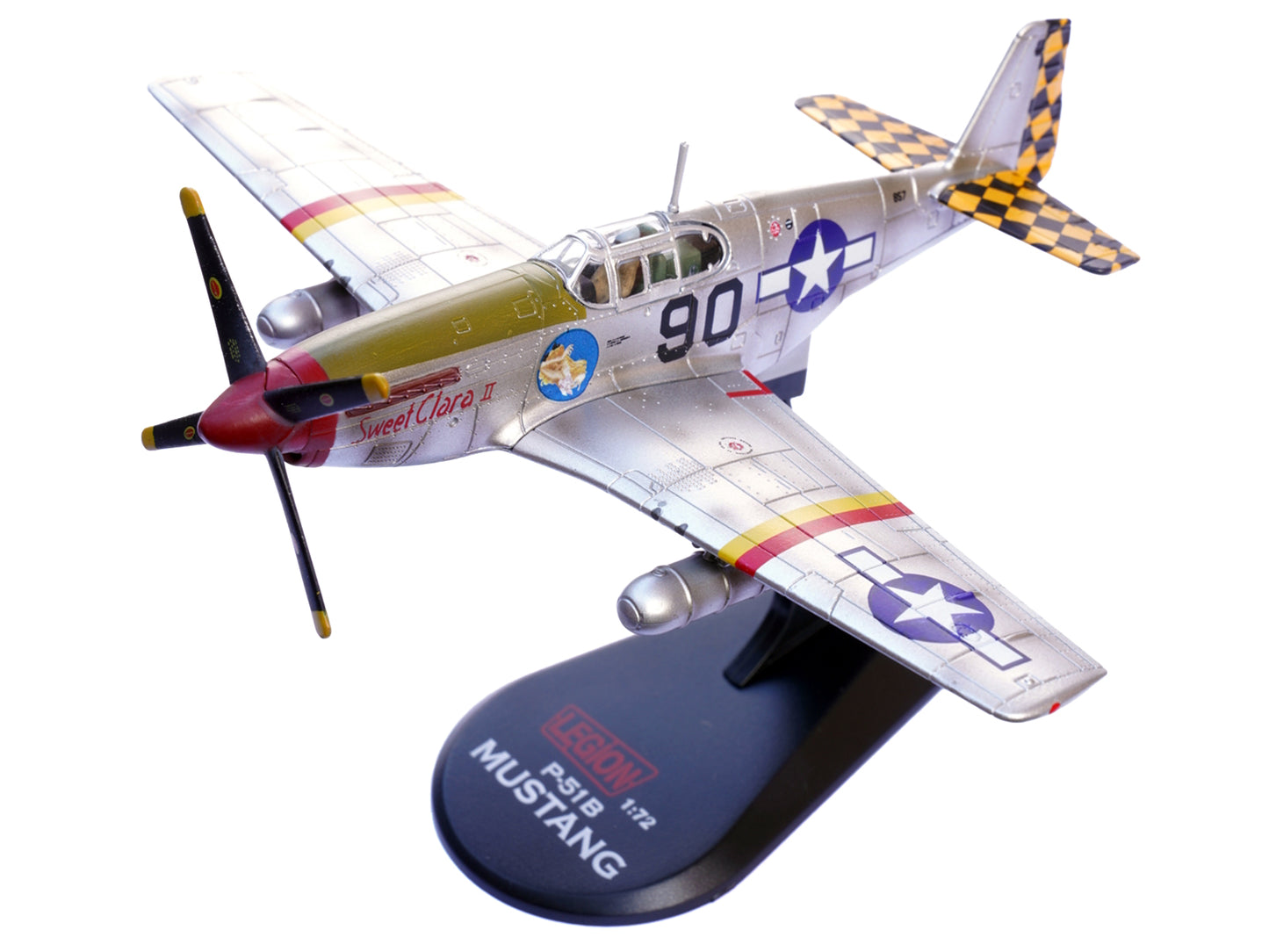 North American P-51B Mustang Aircraft "Sweet Clara II 319th Fighter Squadron 325th Fighter Group" (1944) United States Army Air Forces 1/72 Diecast Model Airplane by Legion-DiecastModeler.com