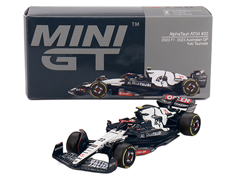 AlphaTauri AT04 #22 Yuki Tsunoda Formula One F1 "Australian GP" (2023) Limited Edition 1/64 Diecast Model Car by Mini GT-DiecastModeler.com