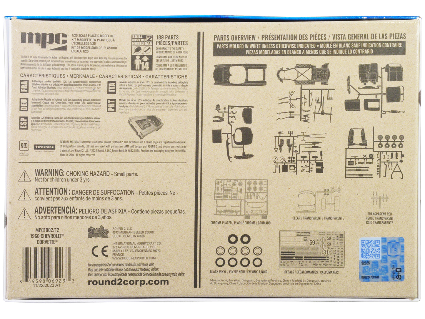 Skill 2 Model Kit 1960 Chevrolet Corvette 7-in-1 Kit 1/25 Scale Model by MPC-DiecastModeler.com