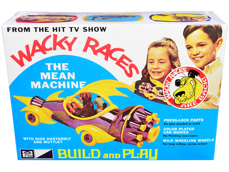 Skill 2 Snap Model Kit The Mean Machine with Dick Dastardly and Muttley Figurines "Wacky Races" (1968) TV Series 1/25 Scale Model by MPC-DiecastModeler.com