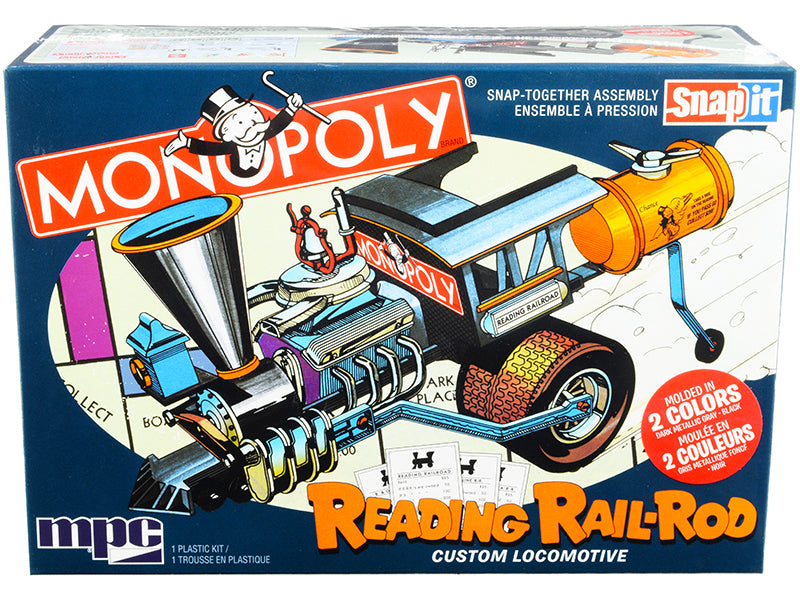 Skill 1 Snap Model Kit Reading Rail Rod Custom Locomotive "Monopoly" 1/25 Scale Model by MPC-DiecastModeler.com