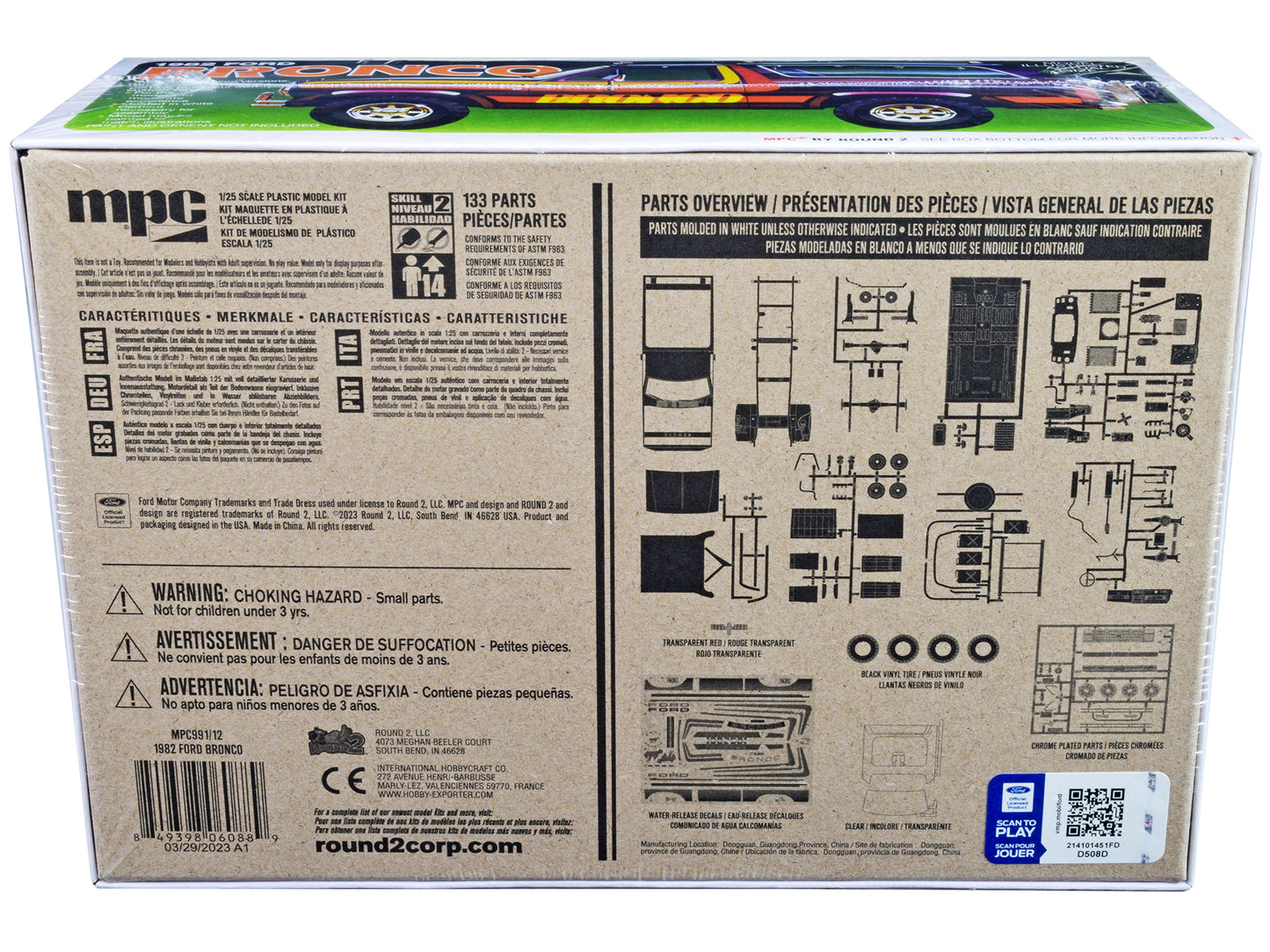 Skill 2 Model Kit 1982 Ford Bronco 1/25 Scale Model by MPC-DiecastModeler.com