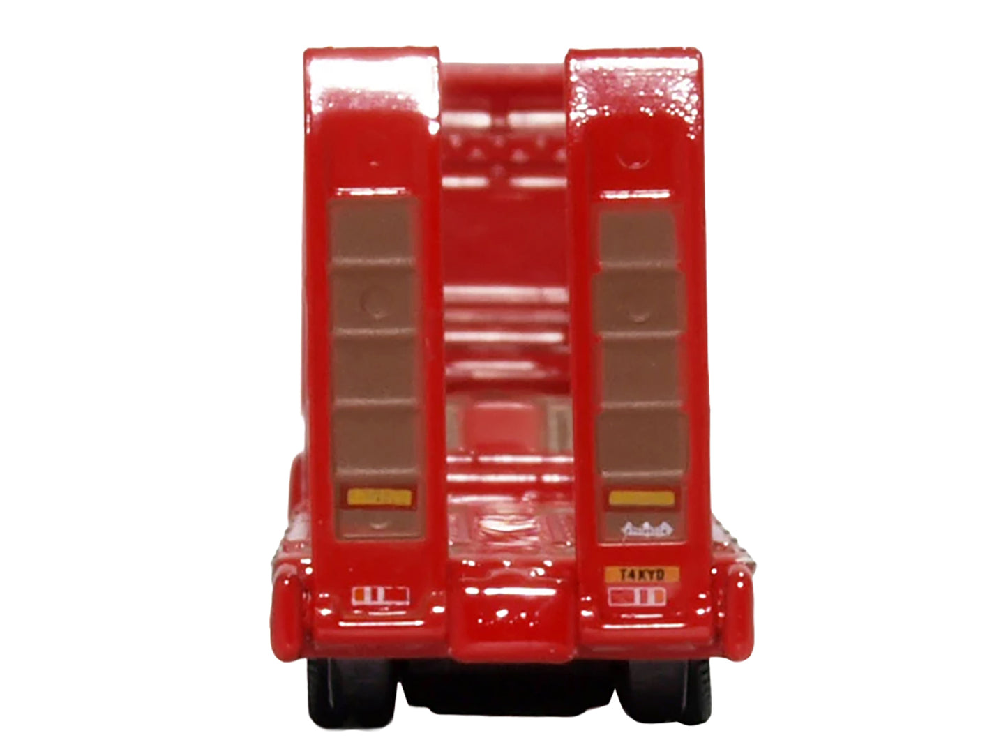 Scania T-Cab Truck RHD (Right Hand Drive) with Lowboy Trailer "Sandy Kydd" Red with Stripes 1/148 (N) Scale Diecast Model Car by Oxford Diecast