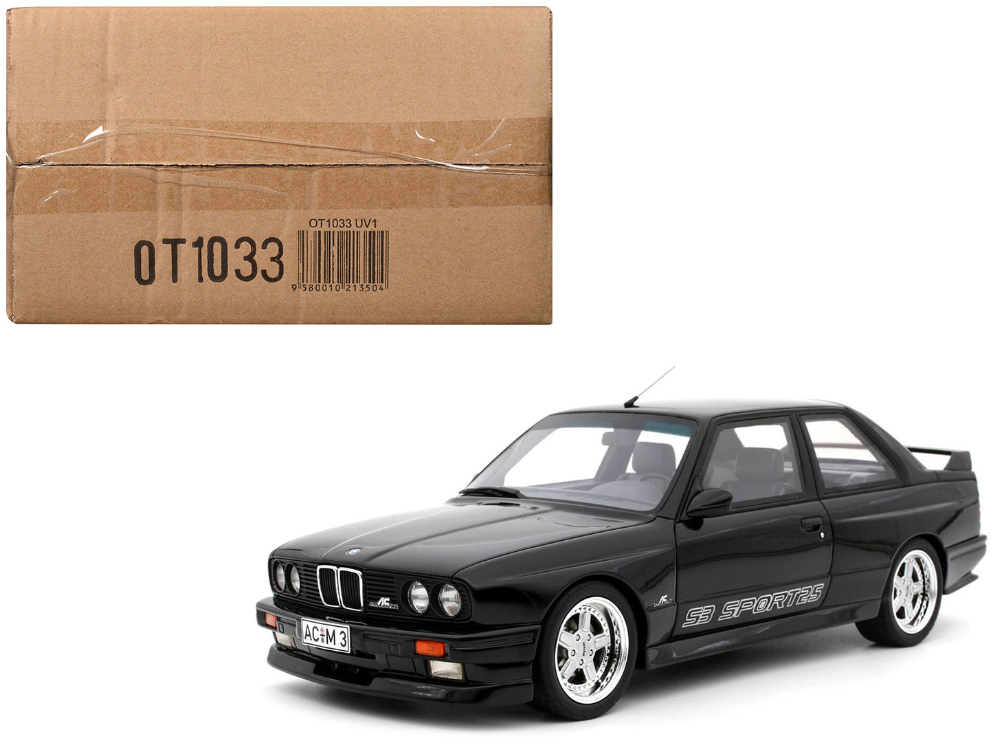 1985 BMW AC Schnitzer ACS3 Sport 2.5 Diamond Black Metallic Limited Edition to 3000 pieces Worldwide 1/18 Model Car by Otto Mobile-DiecastModeler.com