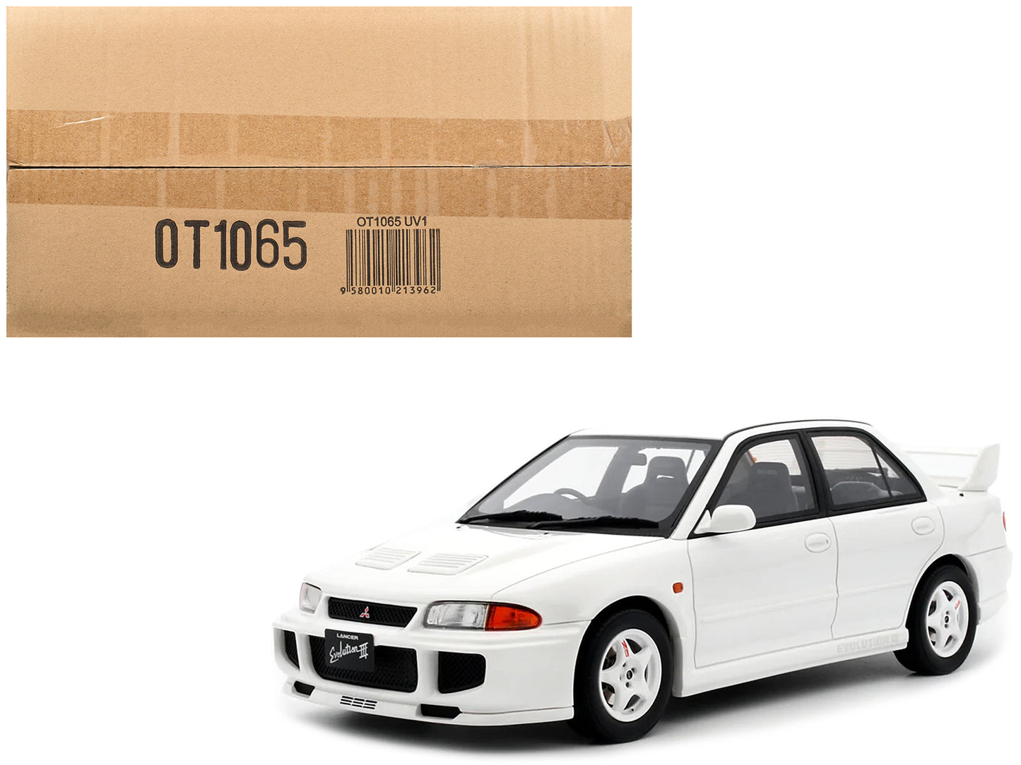1995 Mitsubishi Lancer Evolution III RHD (Right Hand Drive) Scotia White Limited Edition to 3000 pieces Worldwide 1/18 Model Car by Otto Mobile-DiecastModeler.com