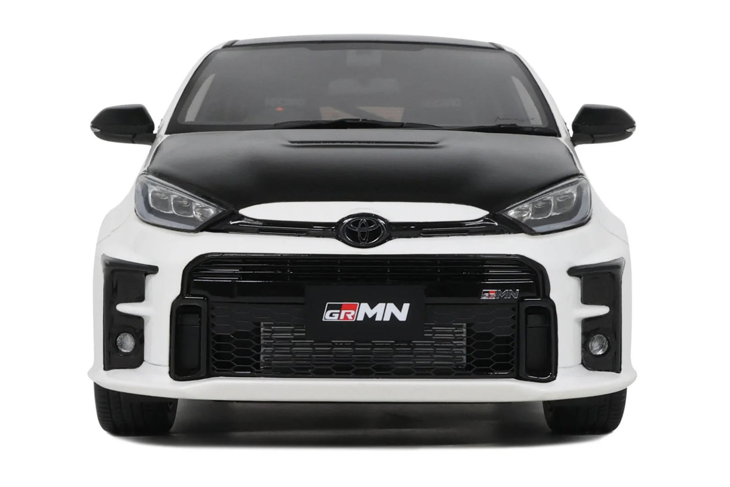 2022 Toyota GRMN Yaris RHD (Right Hand Drive) Platinum White Pearl with Black Hood and Top Limited Edition to 999 pieces Worldwide 1/18 Model Car by Otto Mobile