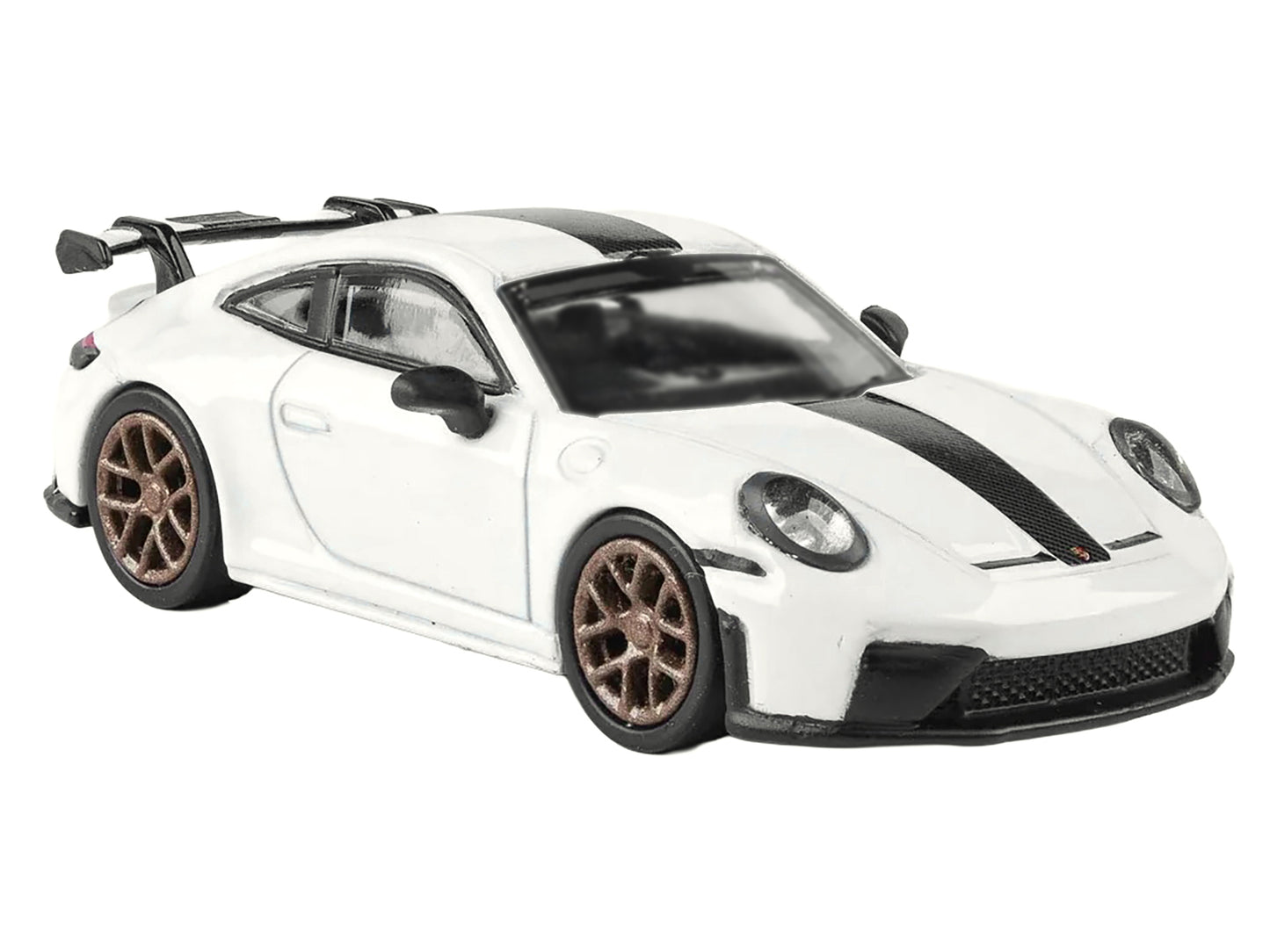 2025 Porsche 911 GT3 (992.2) Grand Prix White with Carbon Stripe 1/64 Diecast Model Car by Paragon-DiecastModeler.com