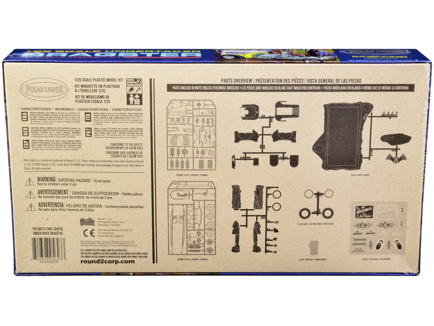 Skill 2 Model Kit Undertaker Dragster by Carl Casper 1/25 Scale Model by Polar Lights-DiecastModeler.com