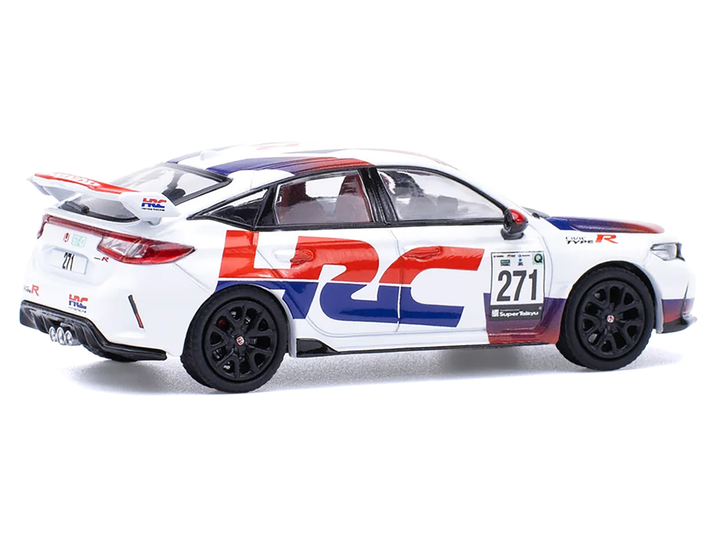 Honda Civic Type R FL5 "HRC - Honda Racing" White with Graphics 1/64 Diecast Model Car by Pop Race