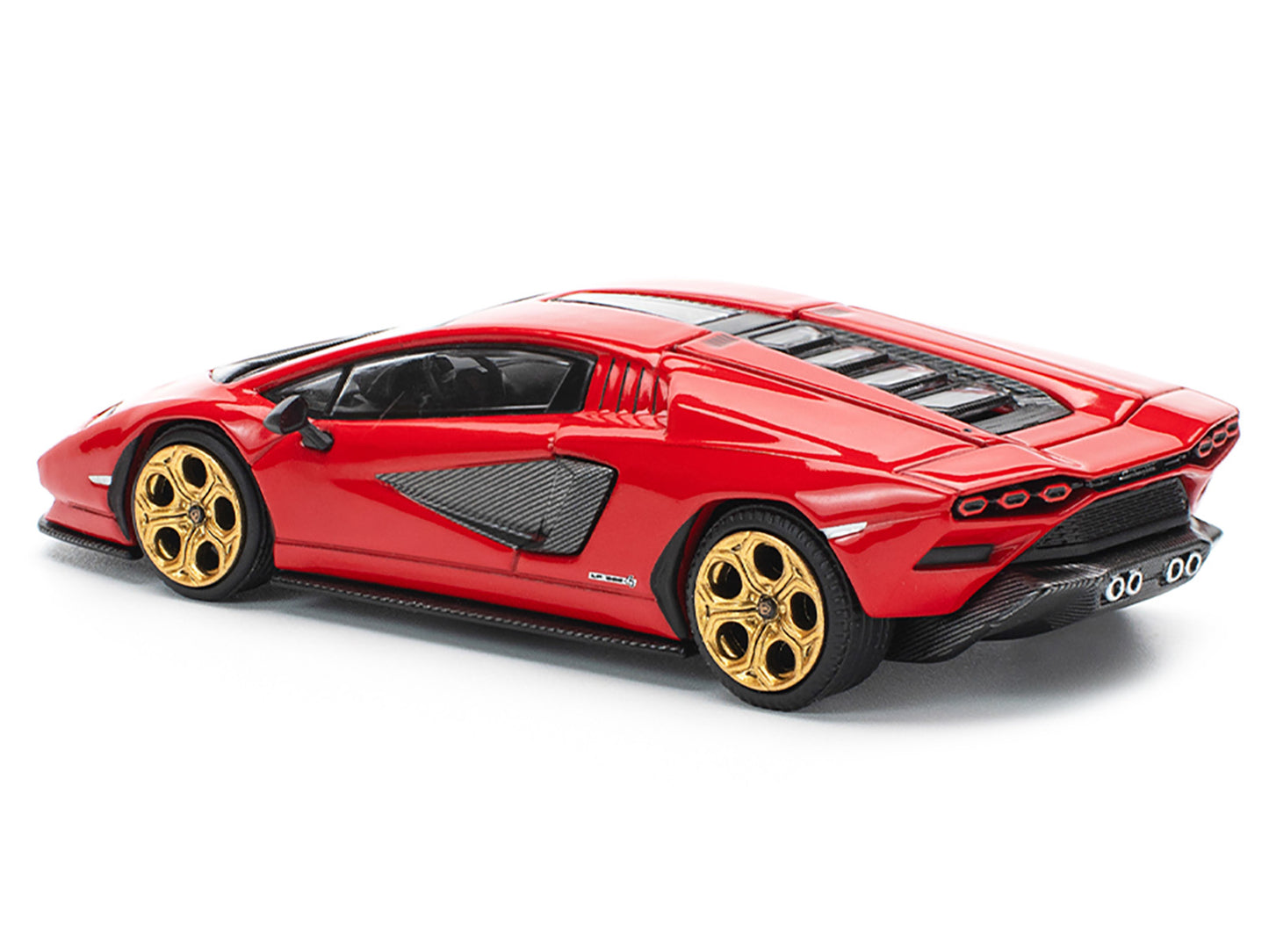 Lamborghini Countach LPI 800-4 Red with Carbon Accents 1/64 Diecast Model Car by Pop Race