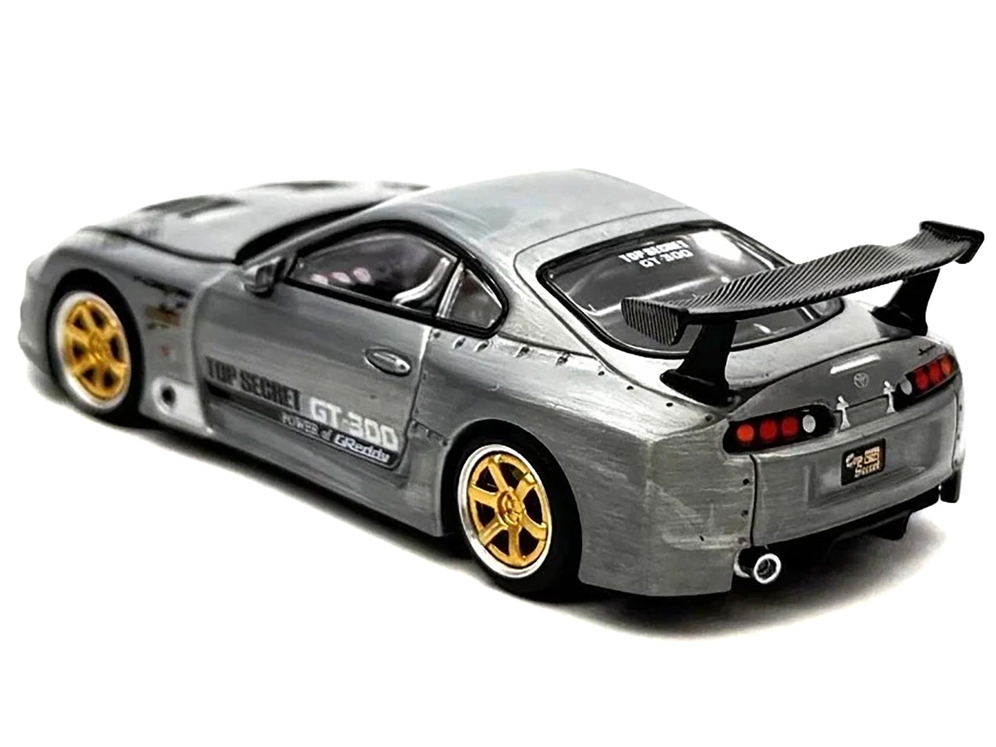 Toyota Supra "Top Secret" GT300 RHD (Right Hand Drive) Raw Metal "Vintage Diecast Expo Hong Kong 2025" 1/64 Diecast Model Car by Pop Race