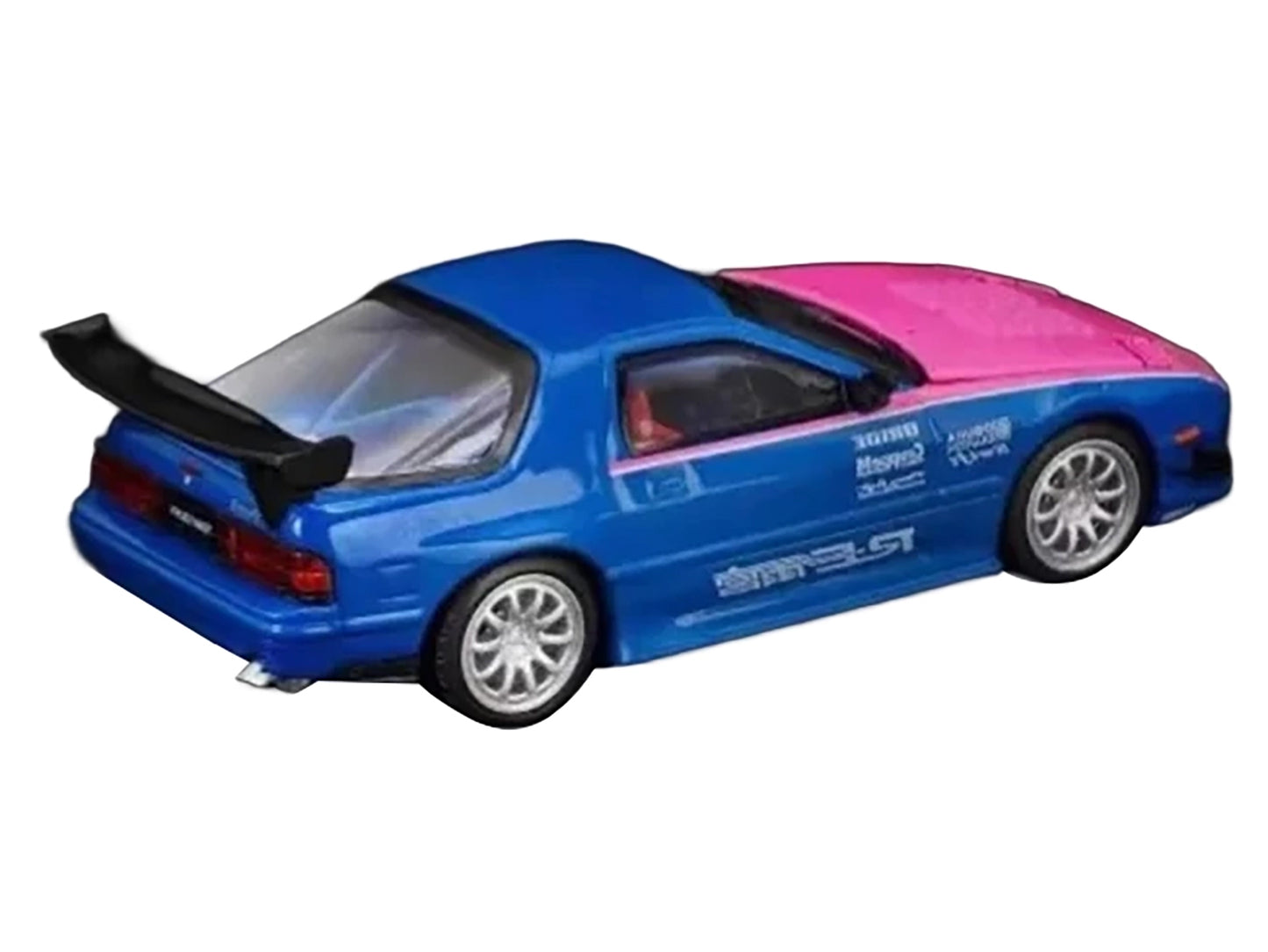 Mazda RX7 (FC3S) RE Amemiya RHD (Right Hand Drive) Blue Metallic with Pink Hood "APA XPO 2025 Exclusive" 1/64 Diecast Model Car by Pop Race-DiecastModeler.com