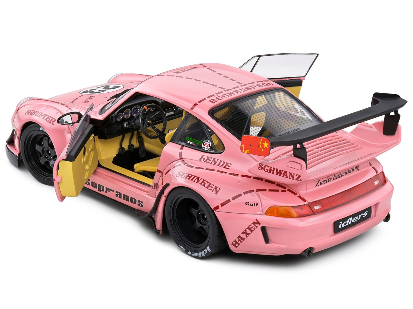 2020 RWB Bodykit #23 "Pink Pig" Pink with Graphics 1/18 Diecast Model Car by Solido