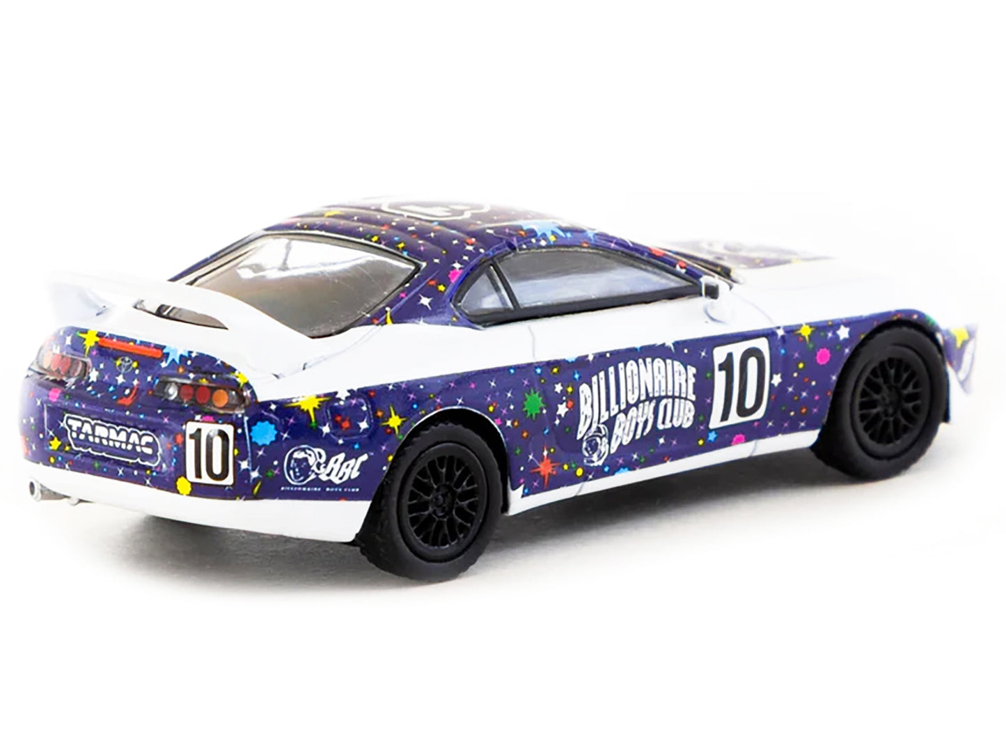 Toyota Supra RHD (Right Hand Drive) #10 "Billionaire Boys Club" Purple and White with Graphics "Hobby64" Series 1/64 Diecast Model Car by Tarmac Works