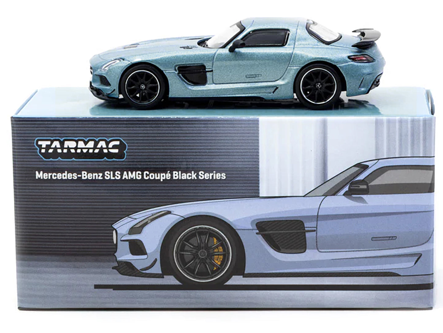 Mercedes-Benz SLS AMG Coupe Black Series Matte Blue Metallic "Global64" Series 1/64 Diecast Model by Tarmac Works