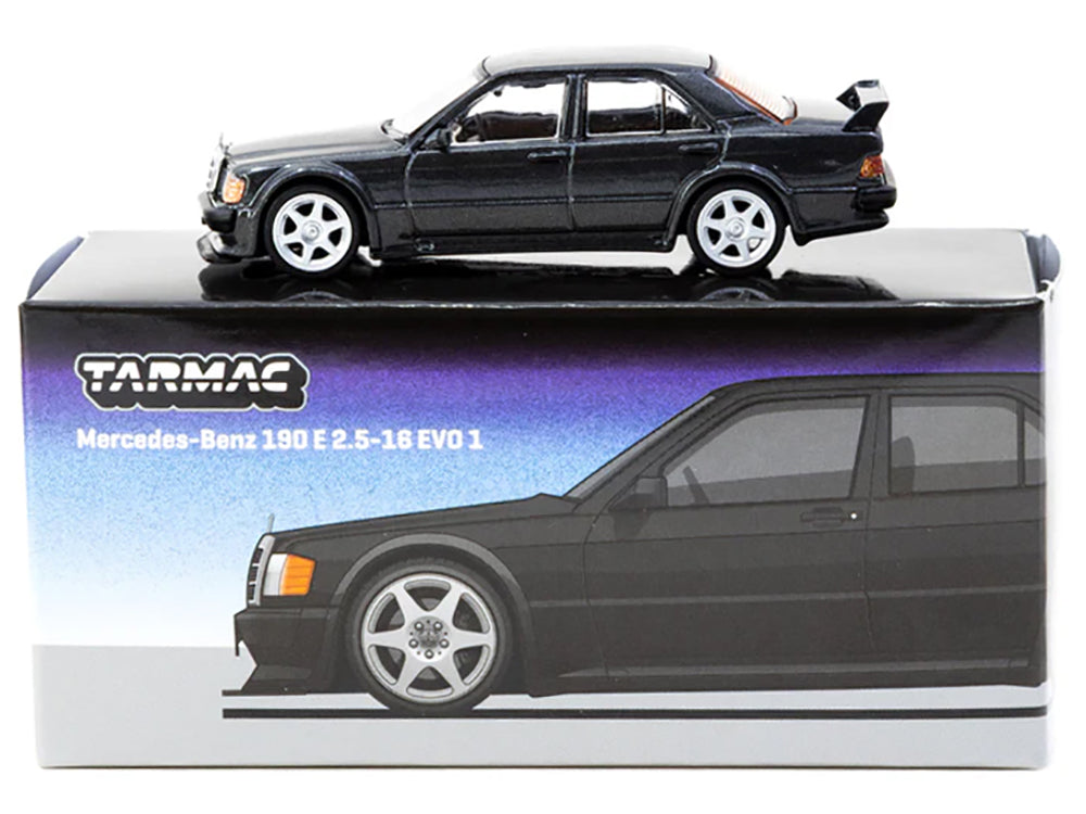 Mercedes-Benz 190 E 2.5-16 EVO 1 Blue-Black Metallic "Global64" Series 1/64 Diecast Model by Tarmac Works