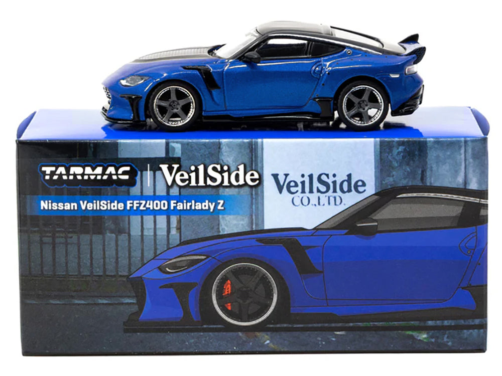 Nissan VeilSide FFZ400 Fairlady Z RHD (Right Hand Drive) Blue Metallic with Black Top "Global64" Series 1/64 Diecast Model by Tarmac Works-DiecastModeler.com