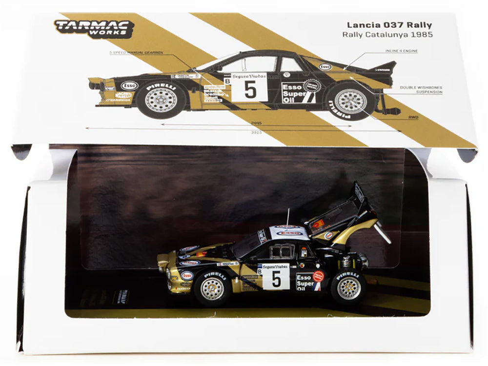Lancia 037 Rally #5 Fabrizio Tabaton - Luciano Tedeschini Winner "Rally Catalunya" (1985) "Hobby64+" Series 1/64 Diecast Model Car by Tarmac Works