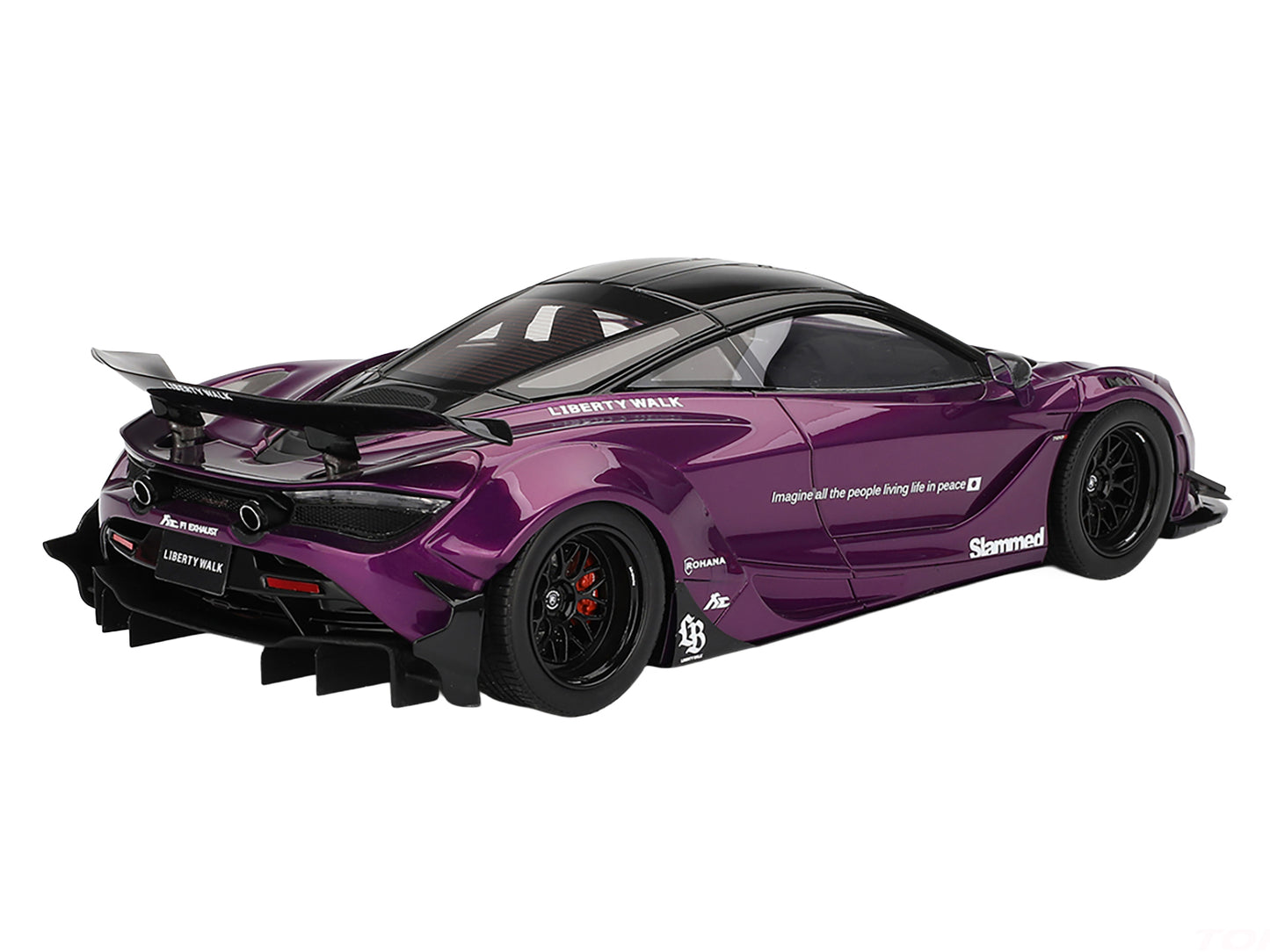 McLaren 720S "LB-Works" Purple Metallic with Black Top 1/18 Model Car by Top Speed
