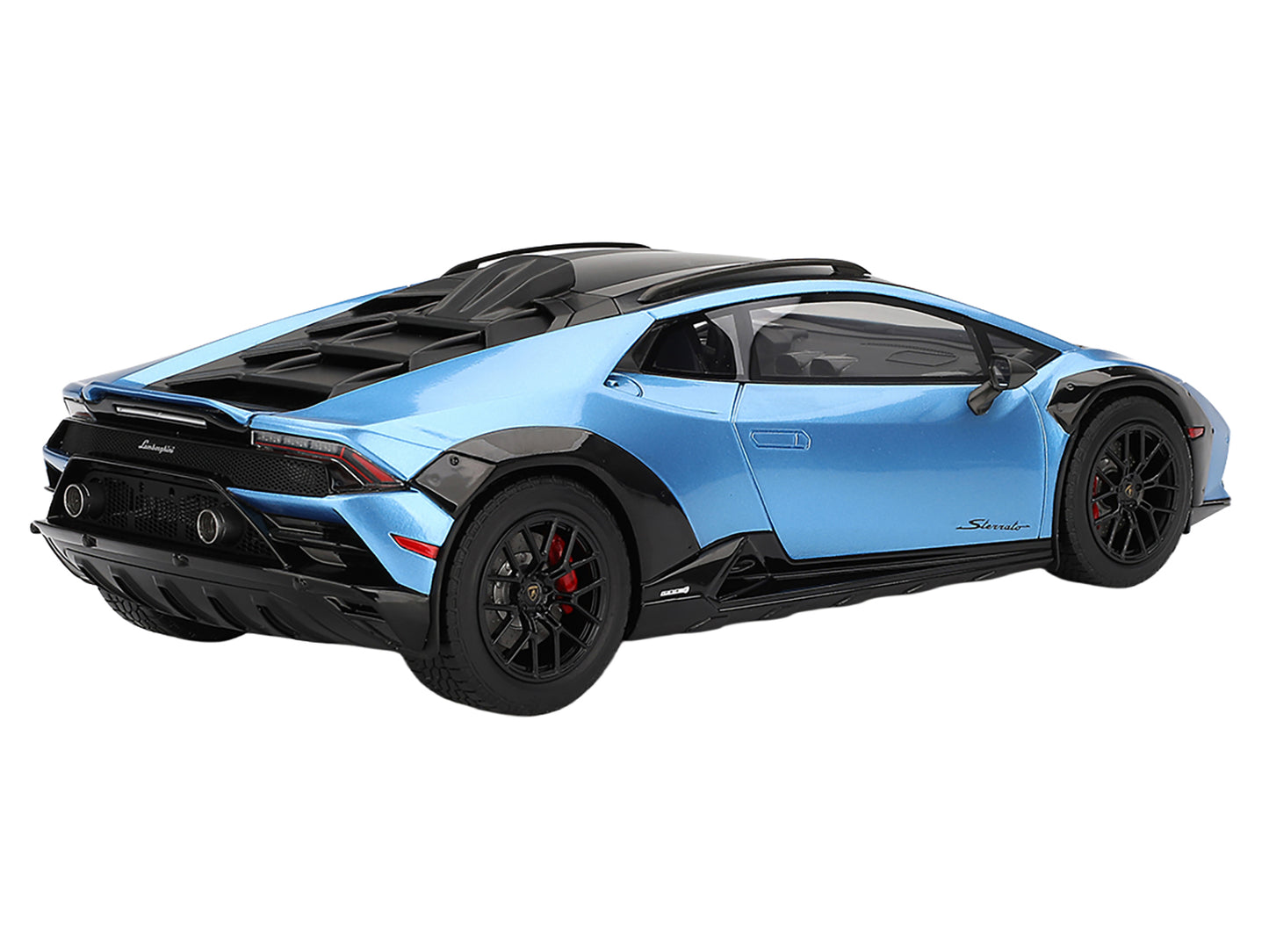 Lamborghini Huracan Sterrato Blu Aegir Blue Metallic with Matt Black Top 1/18 Model Car by Top Speed