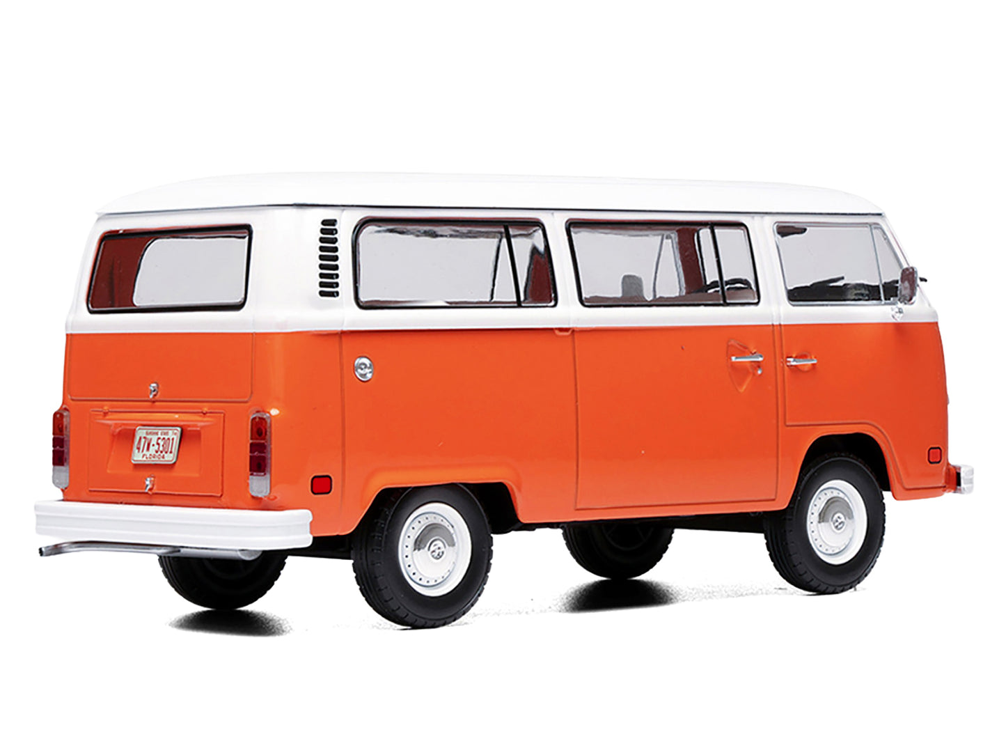 1974 Volkswagen T2 Bus Orange and White 1/24 Diecast Model by IXO Models