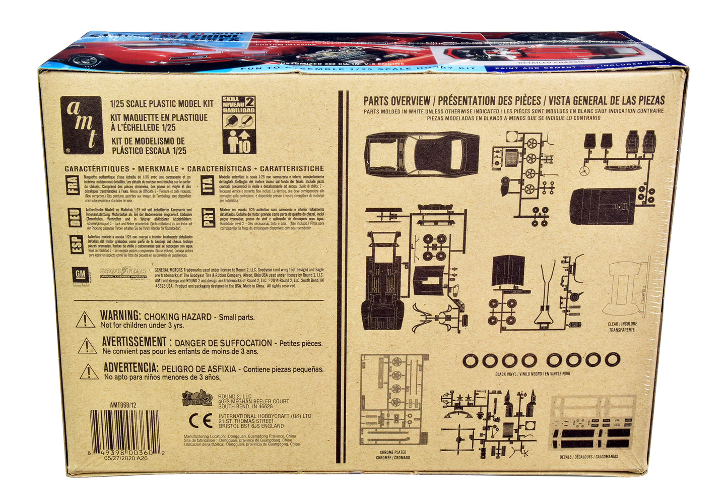 Skill 2 Model Kit 1968 Chevrolet Camaro Z/28 2-in-1 Kit 1/25 Scale Model by AMT-DiecastModeler.com