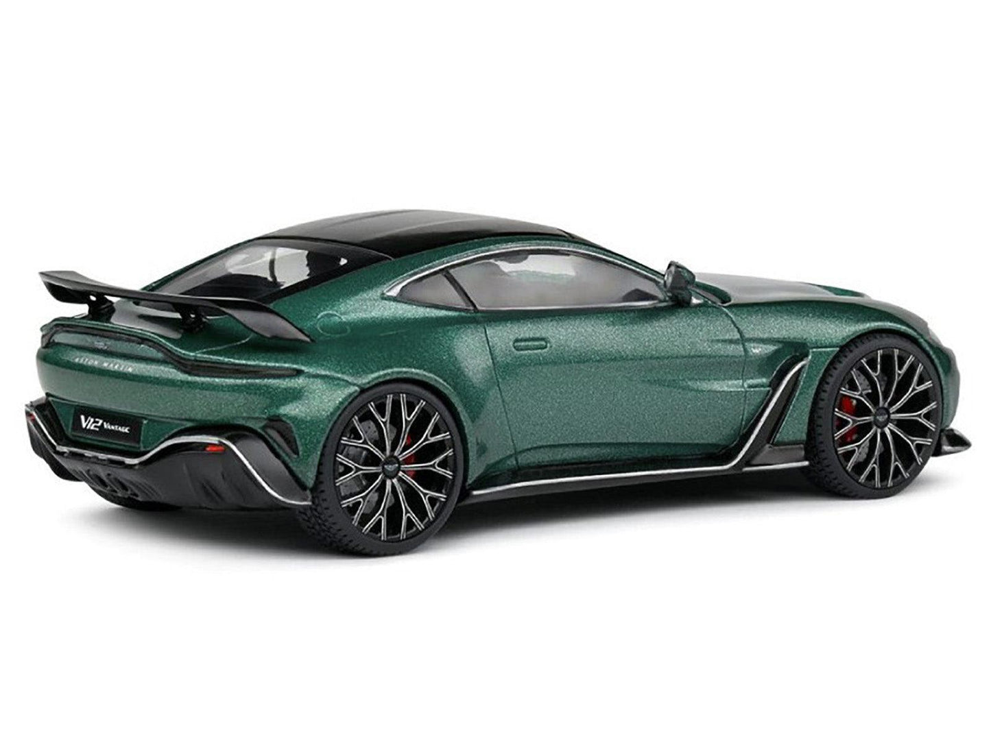 Aston Martin V12 Vantage Racing Green Metallic with Black Top 1/43 Diecast Model Car by Solido-DiecastModeler.com