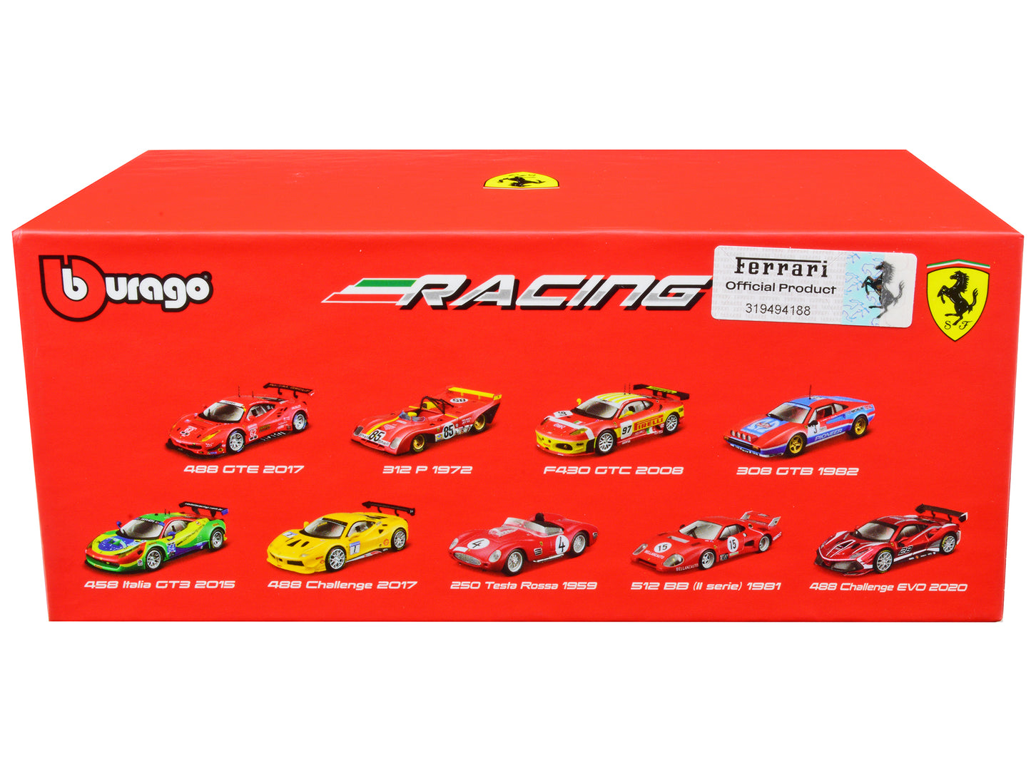 2020 Ferrari 488 Challenge EVO #28 Red with Graphics "Racing" Series 1/43 Diecast Model Car by Bburago