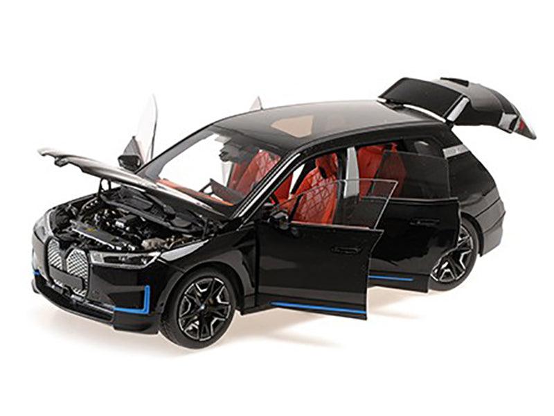 BMW iX Black Metallic 1/18 Diecast Model Car by Minichamps-DiecastModeler.com