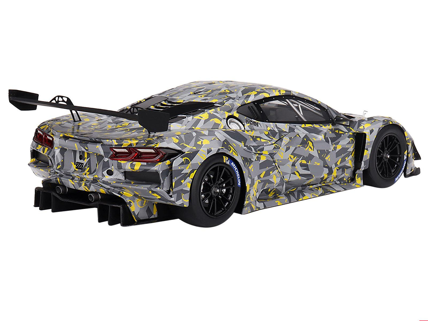 Chevrolet Corvette Z06 GT3.R Gray and Yellow Graphics "Sebring Test Car" (2022) 1/18 Model Car by Top Speed-DiecastModeler.com