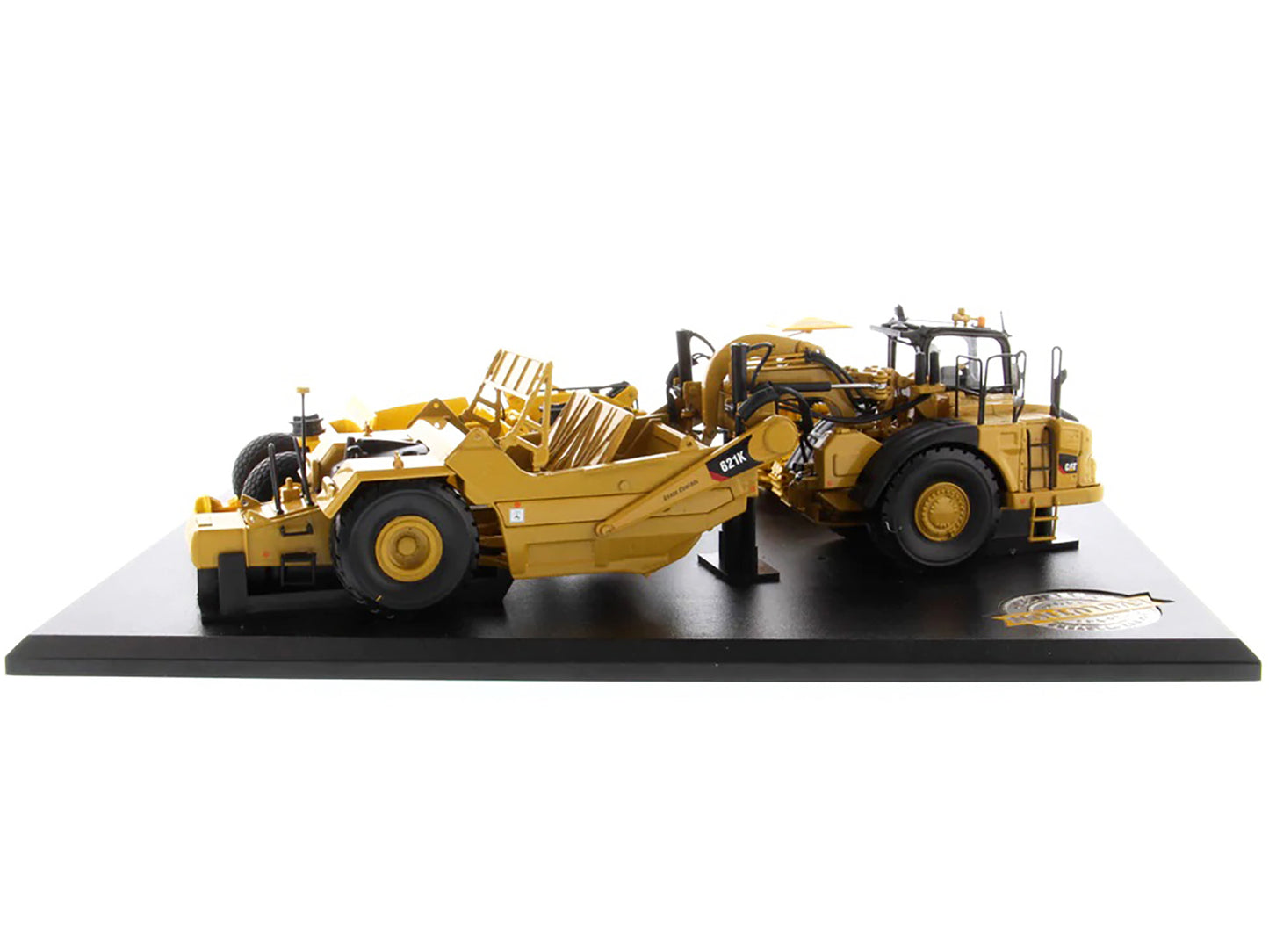 CAT Caterpillar 621K Tractor Scraper and CAT Caterpillar D7 Track-Type Tractor with No. 70 Scraper Set "Evolution Series" 1/50 Diecast Models by Diecast Masters-DiecastModeler.com