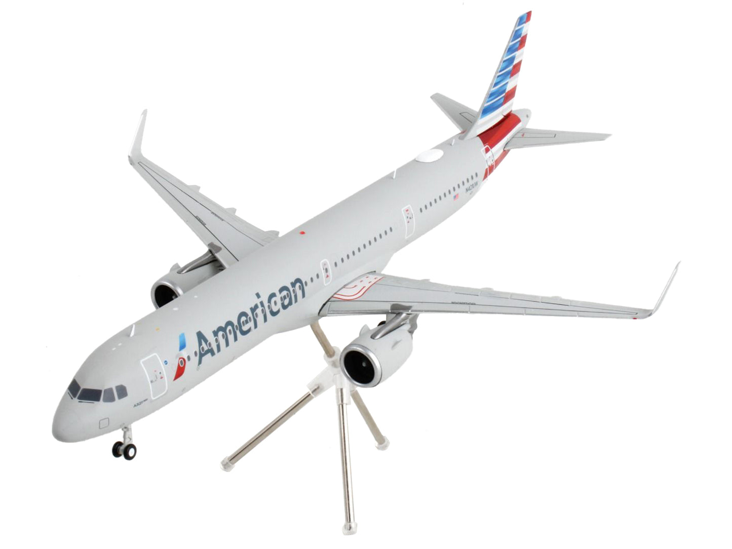 Airbus A321neo Commercial Aircraft "American Airlines" Silver with Striped Tail "Gemini 200" Series 1/200 Diecast Model Airplane by GeminiJets