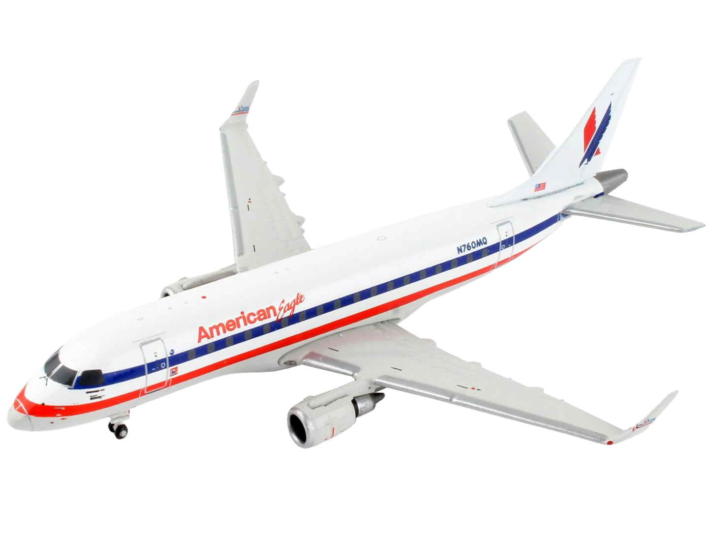 Embraer ERJ-170 Commercial Aircraft "American Airlines - American Eagle" White with Blue and Red Stripes 1/400 Diecast Model Airplane by GeminiJets