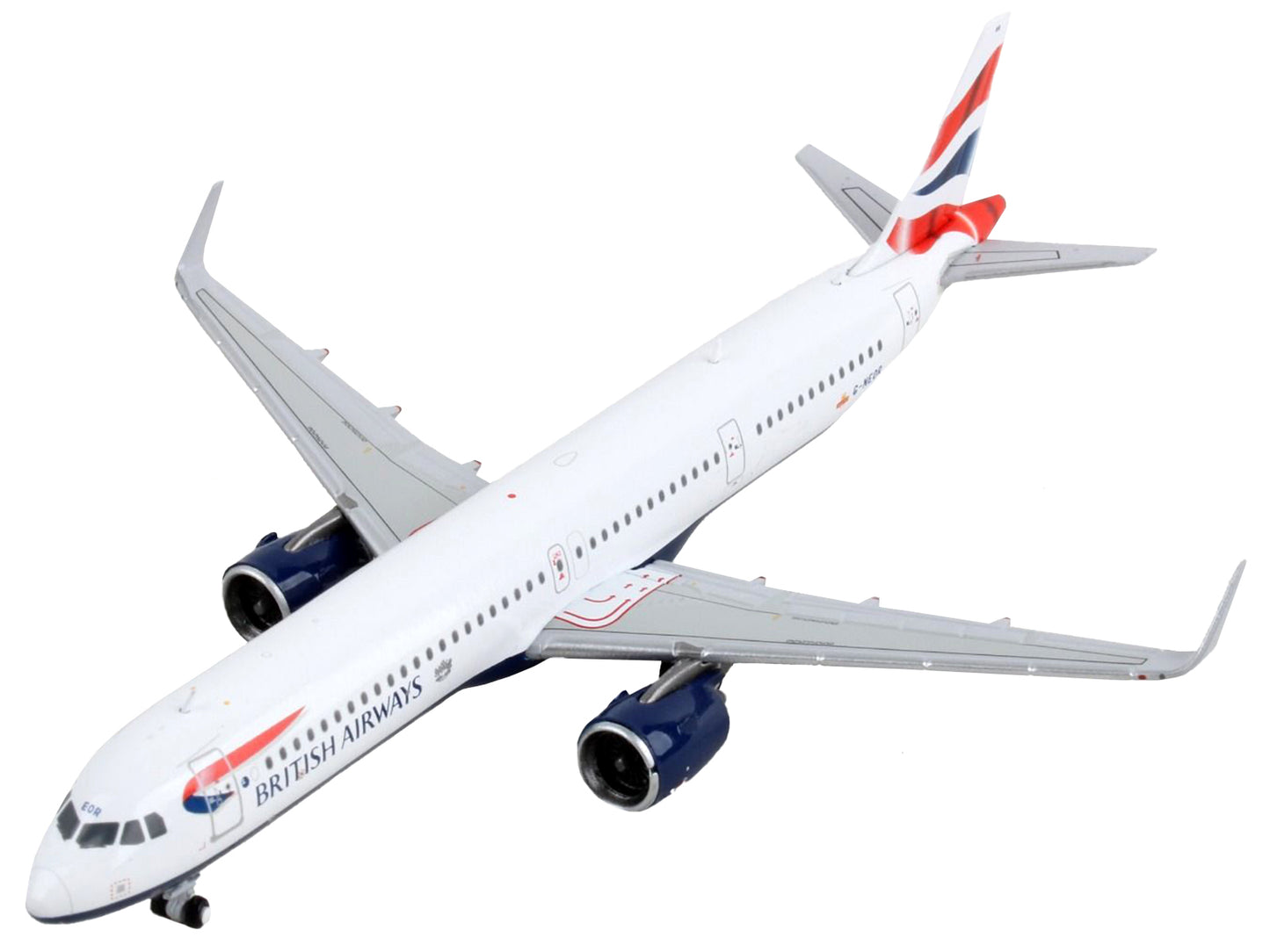Airbus A321neo Commercial Aircraft "British Airways" White with Tail Stripes 1/400 Diecast Model Airplane by GeminiJets