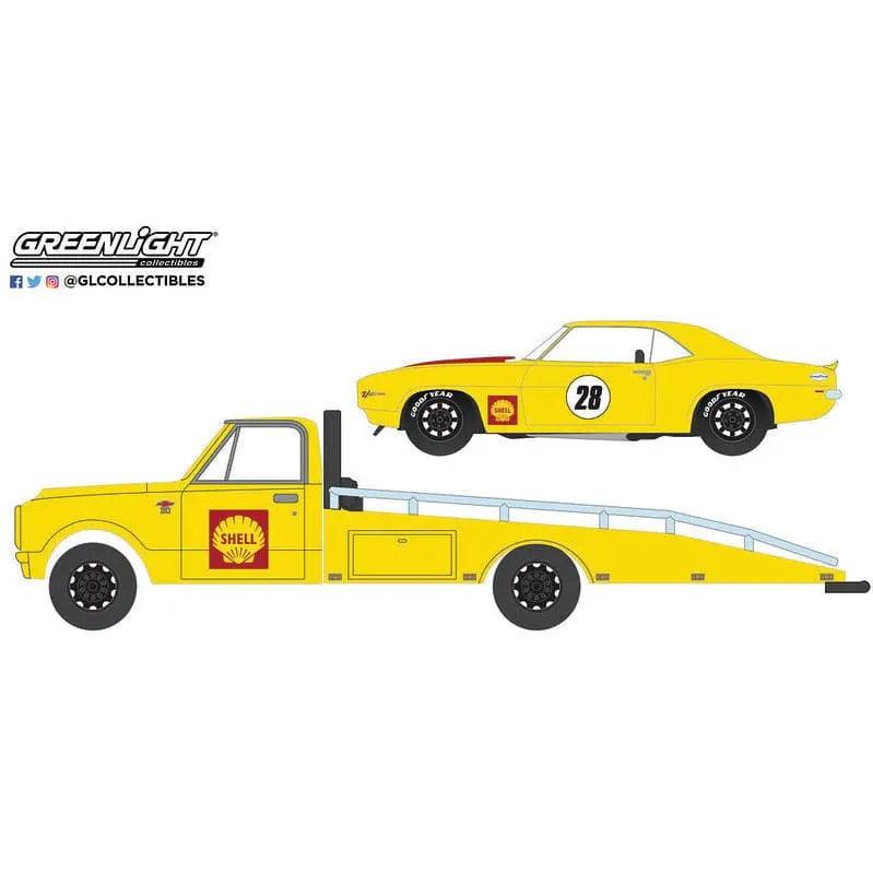 GL - 1:64 Scale 1967 Chevrolet C-30 Ramp Truck & 69 Camaro - Shell Oil-DiecastModeler.com