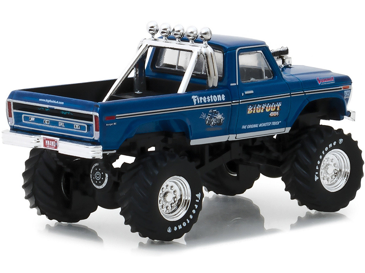 1974 Ford F-250 Monster Truck Bigfoot #1 Blue "The Original Monster Truck" (1979) Hobby Exclusive 1/64 Diecast Model Car by Greenlight