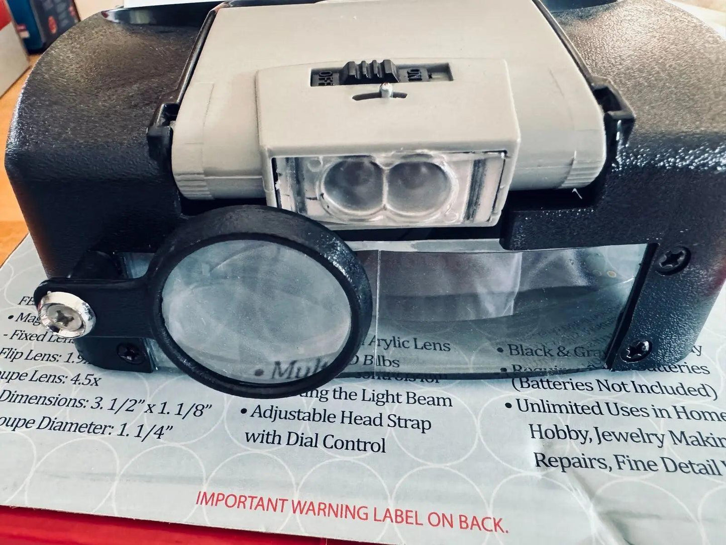 Illuminated Dual Lens Flip-In Head Magnifier-DiecastModeler.com