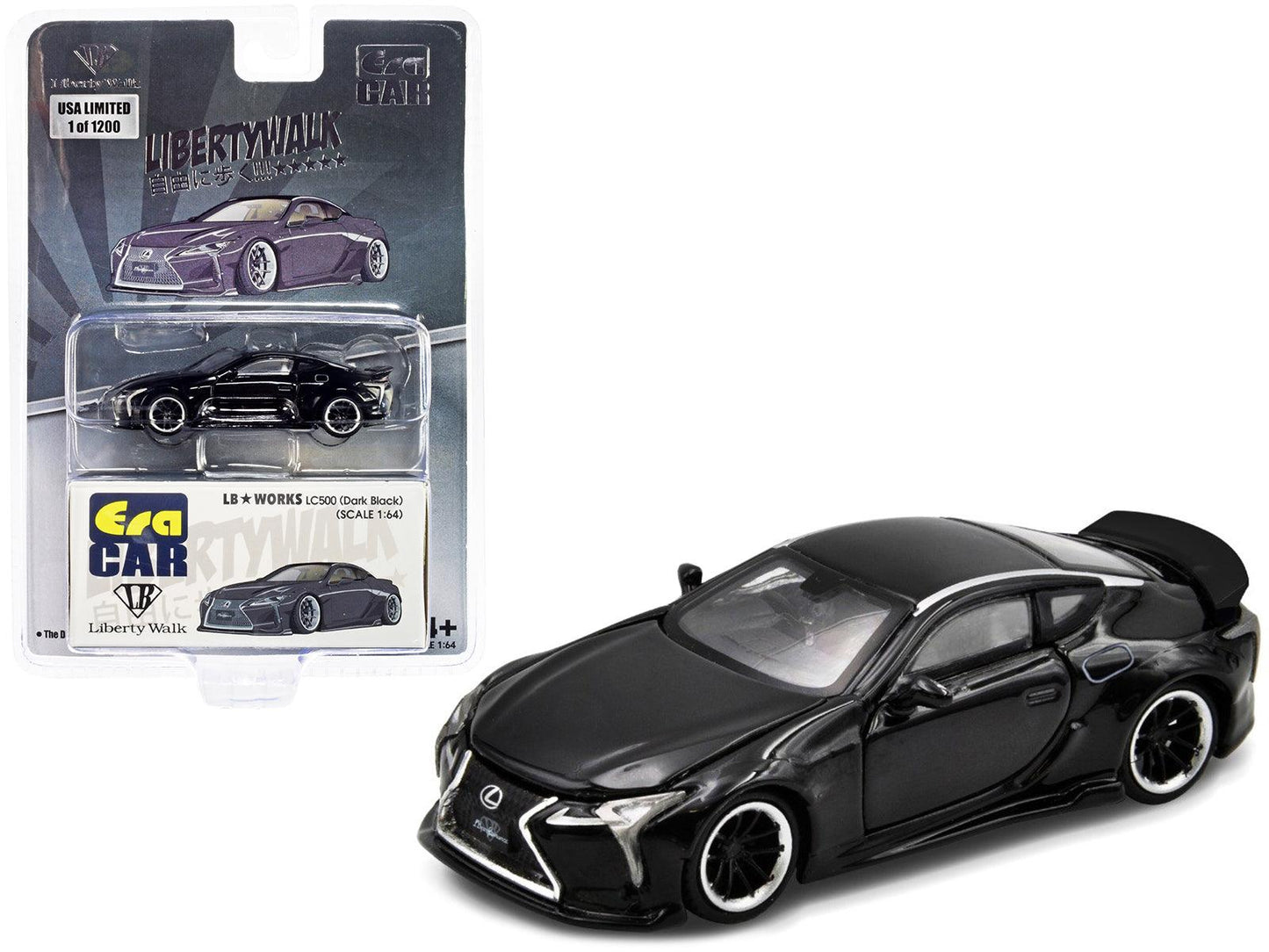 Lexus LC500 LB Works RHD (Right Hand Drive) Dark Black Limited Edition to 1200 pieces 1/64 Diecast Model Car by Era Car-DiecastModeler.com