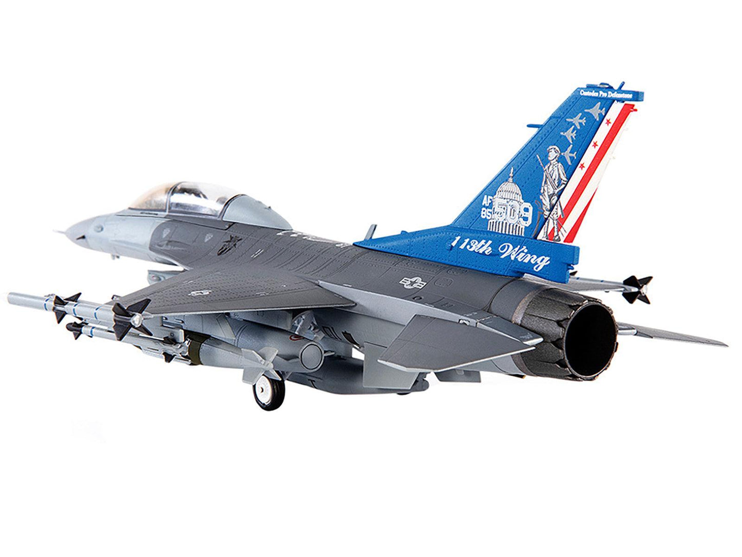 Lockheed F-16D Fighting Falcon Fighter Plane "USAF ANG 121st Fighter Squadron 113th Fighter Wing" (2011) 1/72 Diecast Model by JC Wings-DiecastModeler.com