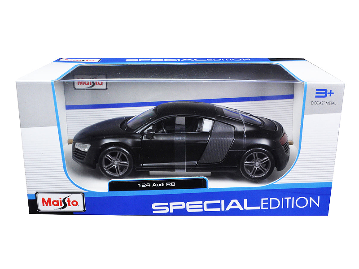 Audi R8 Matt Black "Special Edition" Series 1/24 Diecast Model Car by Maisto-DiecastModeler.com