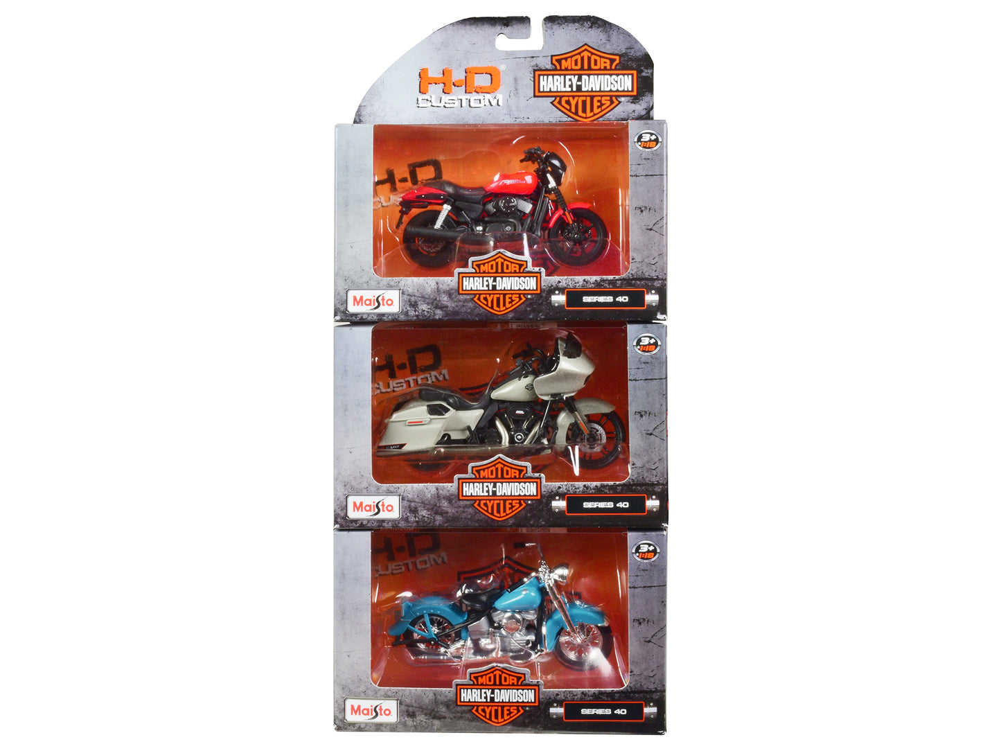 Harley-Davidson Motorcycles 6 piece Set Series 40 1/18 Diecast Models by Maisto-DiecastModeler.com
