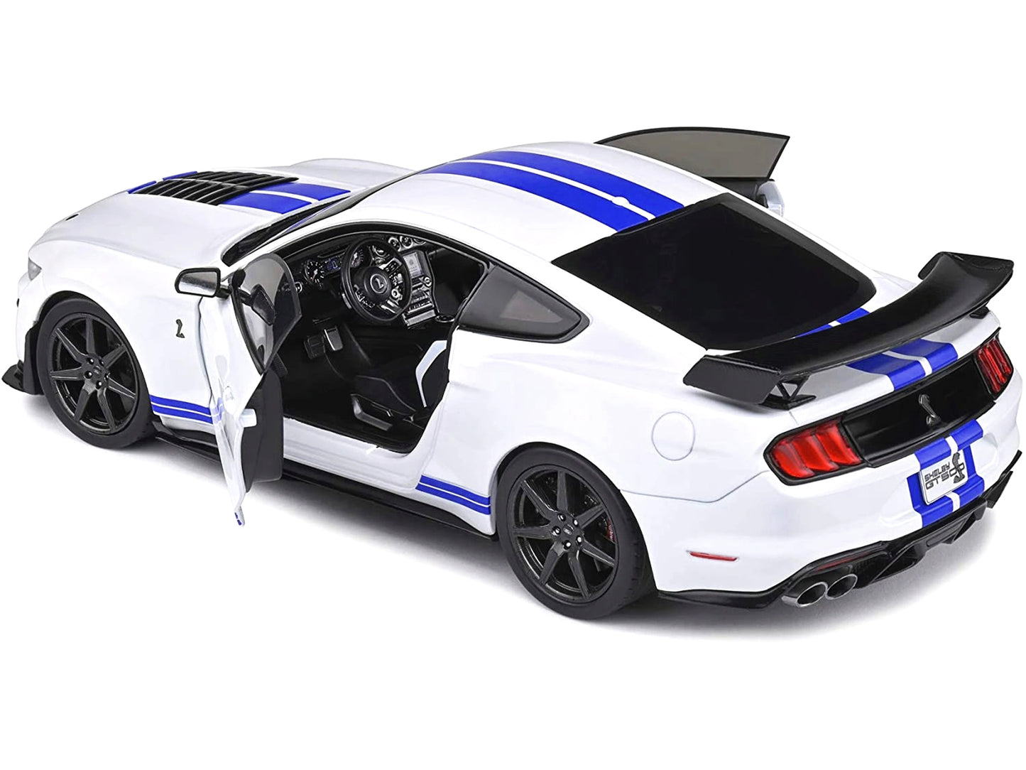 2020 Ford Mustang Shelby GT500 White with Blue Stripes "Special Edition" 1/18 Diecast Model Car by Maisto