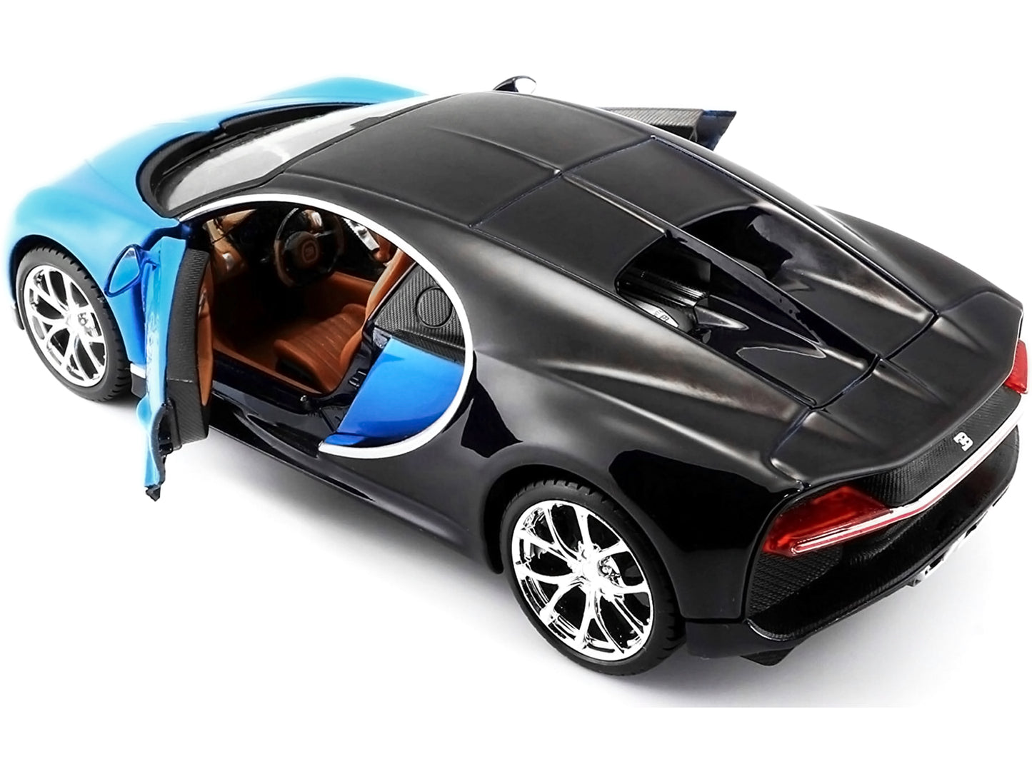 Bugatti Chiron Blue and Dark Blue 1/24 Diecast Model Car by Maisto-DiecastModeler.com