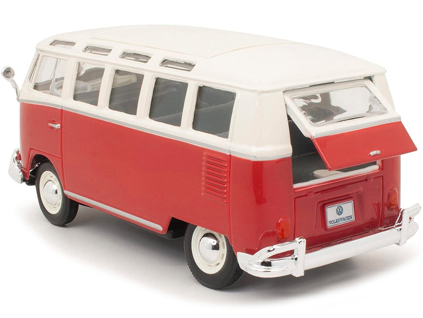 Volkswagen Van Samba Bus Red and White 1/25 Diecast Model by Maisto